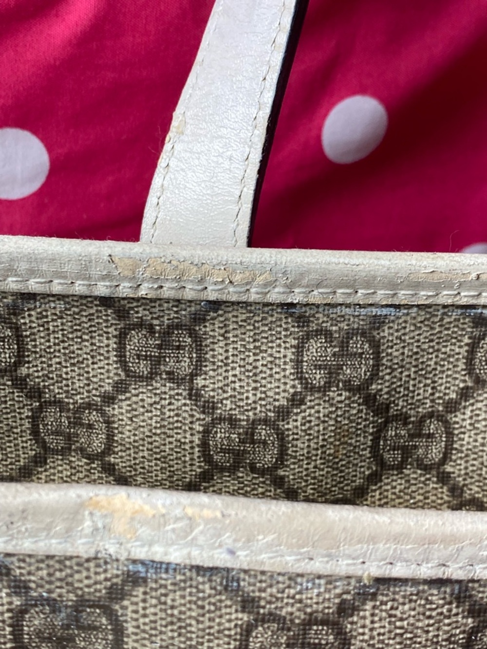 Gucci Beige GG Supreme Canvas Tote with Cream Leather Trim - Picture 7 of 17